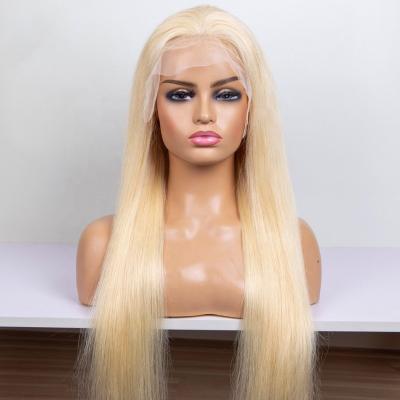 China Blonde 613 Color 13x4 HD Thin Swiss Hair Pre Plucked Lace Front Wig Thin Swiss Undetectable Wig for sale