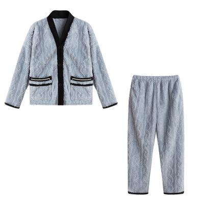 China Breathable Breathable Long Sleeve Pajamas For Women Plus Size Sleepwear Womens Pajamas Set Lady Velvet Pajamas For Women for sale