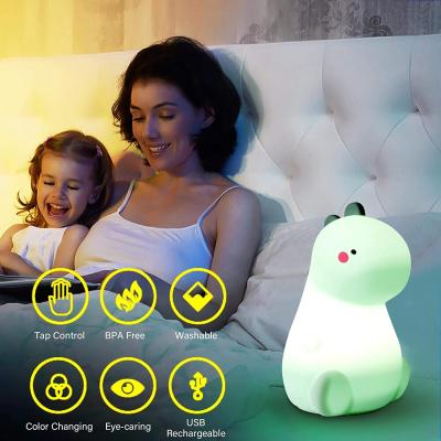 China Soft Modern Silicone Animal Cartoon Baby Nursery Lamp Breathable 7 ColorsBaby Night Light For Children for sale