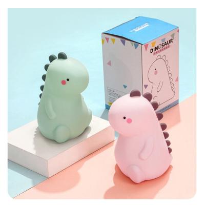 China Modern Usb Rechargeable Cute Dinosaur Baby Animal Kids Lead Silicone Night Light for sale