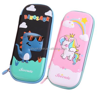 China 40 CARDBOARD OPTION Large Capacity Student Girl Gift Cute Pen Case Cartoon 3D Stationery Unicorn Pencil Case for Girls Kids for sale