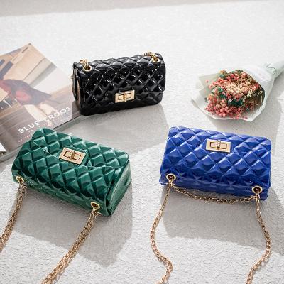 China Fashion PVC Rhombic Grid Solid Elegant Lady Daily Life Fashion Woman Handbag for sale