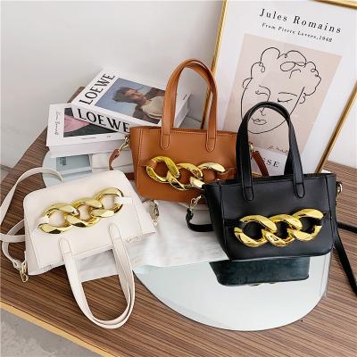 China Custom Fashion Metal Twist Decoration Street Fashion Handbag Ladies Fashion Handbags for sale