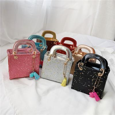 China Fashion Designer Luxury Shiny Kids Wholesale Custom Kids Mini Bags Handbags for sale