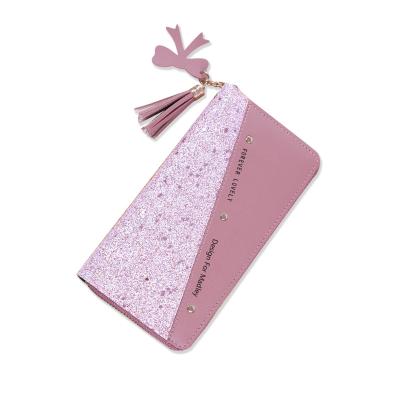 China None Wholesale Designer Sequined Fashion Sublimation Luxury Daily Life Long Small Wallet For Woman for sale