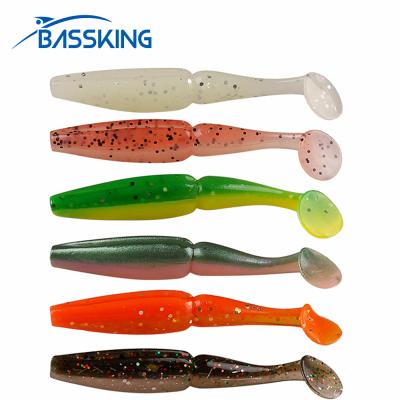 China 10Pcs/Pack 7cm Silicone Bait Soft 3.4g Lures Artificial Swimbait Carp Fishing Wobblers Lure Peche Dur Tail Paddle Bait for sale