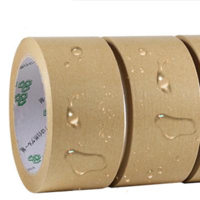 China Waterproof Wholesale Water-activated Logo Printed Reinforced Kraft Paper Wrapping Tape for sale