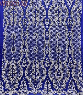 China Bridal Embroidery Beaded Crystal Beads Sequins High Quality Fabric Luxury Wedding Lace for sale