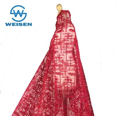 China 2019 Viable Wholesale African Net Lace Mesh Fabric Guangzhou Embroidery Dress for sale