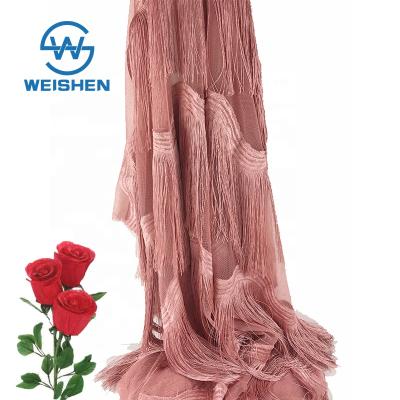 China French Net Memory Tulle Dress Designing Apparel Fringe Fabric Embroidery Lace Fabric for sale