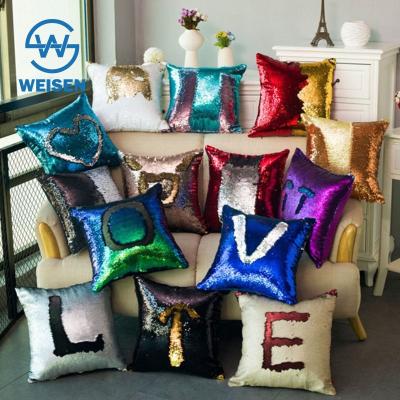 China Waterproof Decorative 5Mm Case Throw Cover Pillowcase Decorative Fashion Sequin Pillow for sale