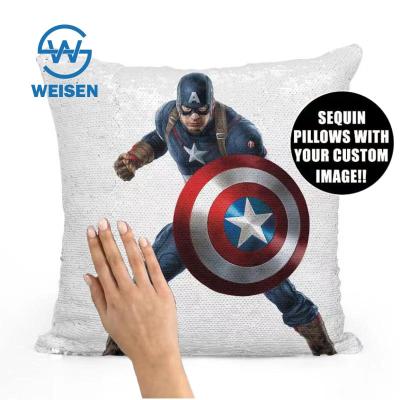 China Waterproof Wholesale Cushion Sublimation Cover Soft Custom Sequin Pillowcase Throw Pillow Case for sale