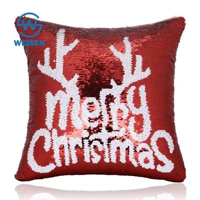 China Wholesale Pillow Case Sofa Christmas Pillow Case Sequin Throw Waterproof Zipper Cover for sale