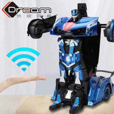 China Children 2.4G Radio Control Hobby Deformation Remote Control Car Toy Gesture Sensing Remote Control Toys RC Robot Car For Kids for sale