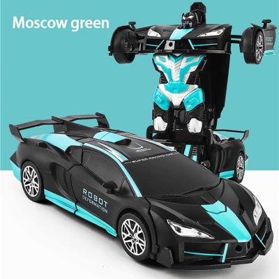 China 1:18 Hot Sale 2.4G Remote Control Vehicle Kids Toy Gesture Sensing RC Electric Deformation Robot Car for sale