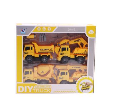 China Disassembly Engineering Car Toy New Arrival 4 Inertial 1 DIY Disassembly Simulation Children Play Truck Engineering Vehicle for sale