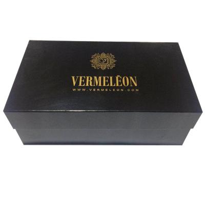 China Custom Black Folding Aseptic Factory Box Shoe Box Packaging Gift Box For Easy Carrying for sale