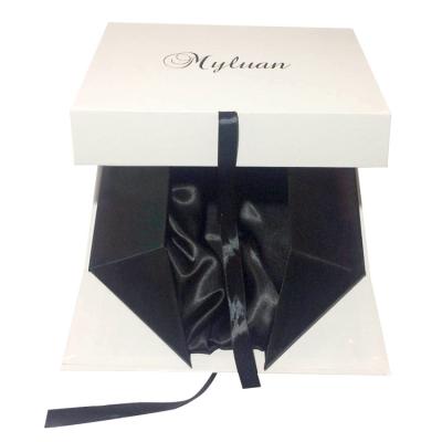 China Factory Customized High End Foldable Magnetic Closed Gift Box Handmade With Ribbon for sale