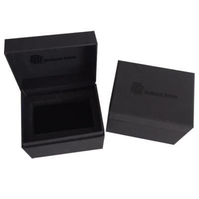 China Custom Black Clamshell Watch Packaging Biodegradable Box With Logo Printable Gift Box for sale