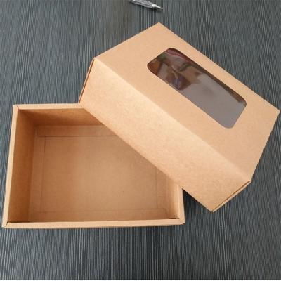 China Recycled Packaging Materials Kraft Paper Box With Window Cake Cardboard Food Box for sale