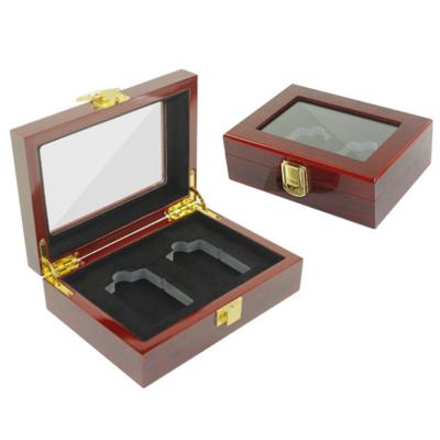 China Recycled Materials Beautifully Painted Wooden Box With Skylight, High End Wooden Gift Box, Lighter Packing Box for sale