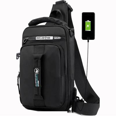 China Fashoion Men Multifunction USB Shoulder Bag Crossbody Cross Body Sling Chest Bags Waterproof Travel Pack Messenger Pack Wholesale for sale