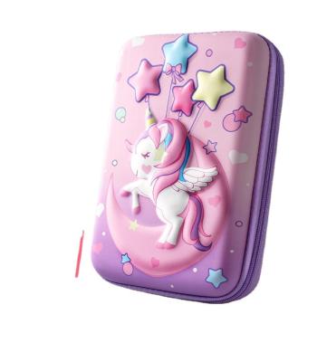 China Fashoion 3D EVA unicorn cute pencil case cartoon stationery box girls Color pencil box student pen case school supplies for sale