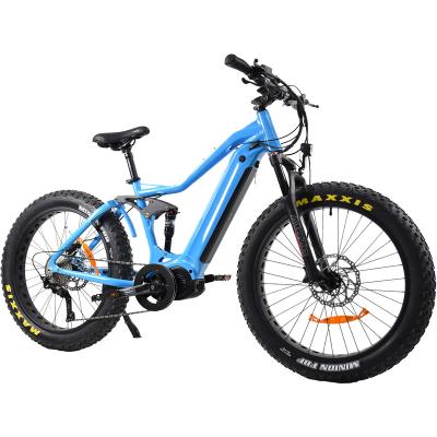 China Bafang 48V 1000W Mid Drive Electric Bicycle Aluminum Alloy Ebike Full Suspension Fat Tire Mountain Bike Electrica de bicicleta for sale