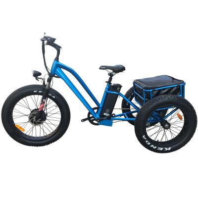 China 48V500W front drive electric bicycle cargo e bicycle wheel aluminum alloy 3 wheel aluminum alloy tricycle for sale