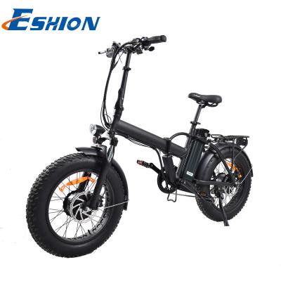 China Multifunctional ebike Adult 20 Inch E Bike Folding Fat Tire Snow Tire Electric Bike 500w Foldable Bicycle for sale