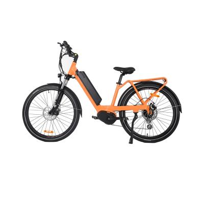 China Aluminum Alloy Eshion e Bike Black Silver Step Through Mid Drive 250w/350w Ladies Assist Electric City Bike For Women for sale