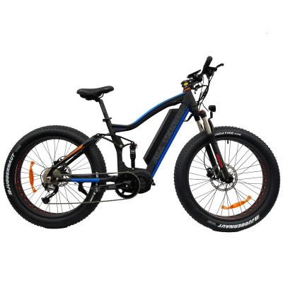 China Aluminum alloy bafang drive ultra fat suspension 1000w full wheel electric mountain bike for sale