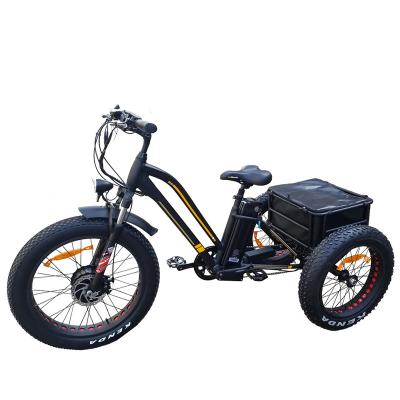 China Bafang Front Drive 3Wheels Fat Wheel Electric Cargo Electric Bicycle 48V500W 3Fat E Bike Fat Type Bike for sale