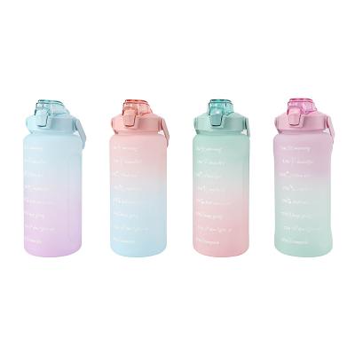 China Sustainable Leakproof Bpa Free 64oz Frosted Plastic Bottle Gym Drinking Water Bottle 2 Liter With Straw for sale