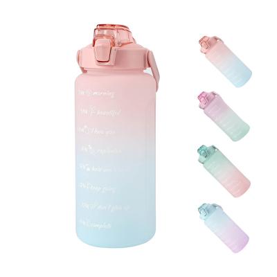 China Stored Water Drinking Bottle 2l Leakproof Bpa Free Time Marker Reminder Tritan for sale