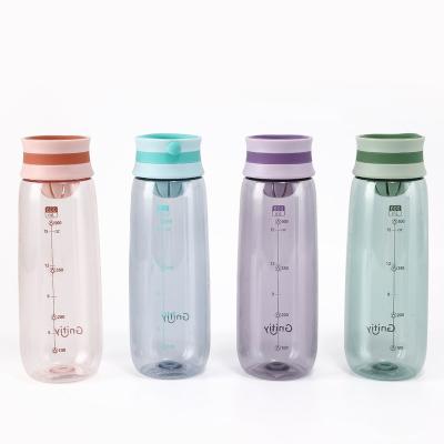 China Viable Custom Logo Personalized 600ml Transparent Screw Top Drinking Water Bottle With Silicone Handle for sale