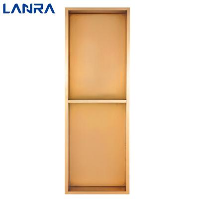 China Bathroom 304 Stainless Steel Square Shower Niche Handmade Brushed Anti Rust Square Size for sale