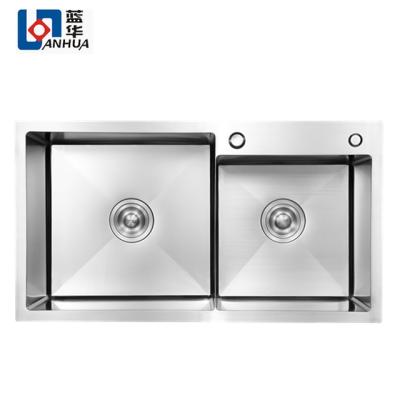 China Without Faucet 304 Stainless Steel Top Mount Kitchen Sinks With Faucet Hole for sale