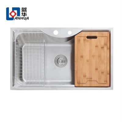 China Without Faucet China Manufacture Stainless Steel Bowl Deep Draw Kitchen Sink Single Kitchen Sink for sale