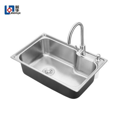 China With Faucet Cheap Industrial Single Bowl Kitchen Sink With Inox Table for sale