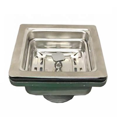 China Easy Clean 110mm Square Stainless Steel Strainer For Sink for sale