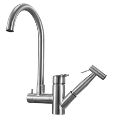 China Thermostatic Faucets Stainless Steel Instant Hot Water 3 Way Kitchen Faucet for sale