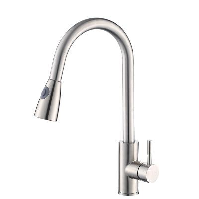 China Sense Faucets Pull Down To Pull Out Hot Sprayer Hose Stainless Steel Cold Water Sink Kitchen Faucet for sale