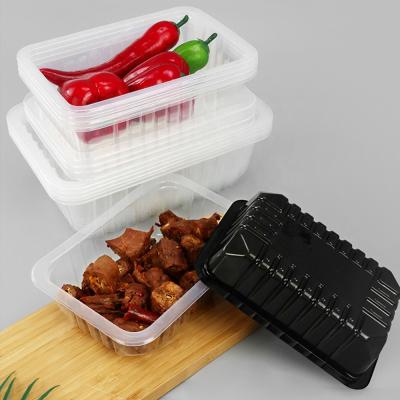 China Custom Blister RPP/PP Display Eco-friendly Meat Packaging Display Black Plastic Tray For Frozen Food Packaging for sale