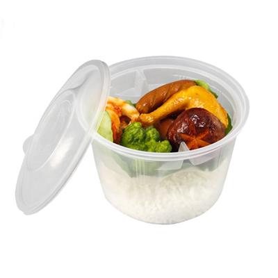 China One Time Clear RPP/PP Round Plastic Microwavable Safe Lunch Box Wholesale Microwavable Disposable Food Container for sale