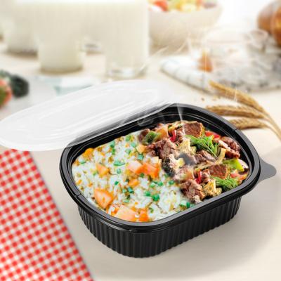 China Logo Disposable Container Microwave Bento Custom Microwavable Lunch Food Packaging Meal Prep Industry Hot Plastic RPP/PP Takeout Box for sale