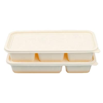 China Biodegradable Microwavable Food Box Disposable Cornstarch Lunch Food Containers for sale