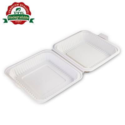 China Eco-friendly Biodegradable Disposable Cornstarch Eco-friendly Take Away Plastic Lunch Box Food Container for sale