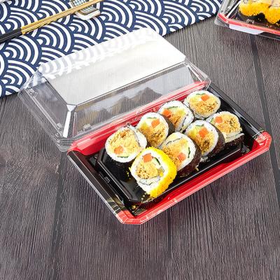 China Disposable Disposable Food Packaging Clear Plastic Takeout Box For Sushi Container With Lid for sale