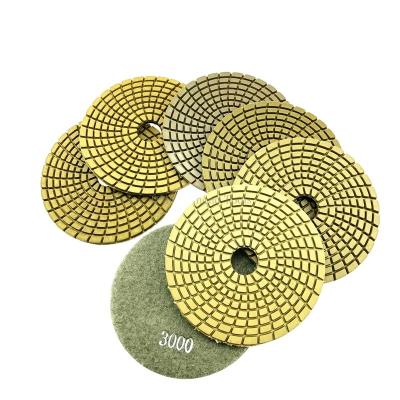 China Effective Polishing Super Degree Flexiblity And Diamond Flexible Resin Wet Polishing Pads For Granite Marble Quartz Stone for sale